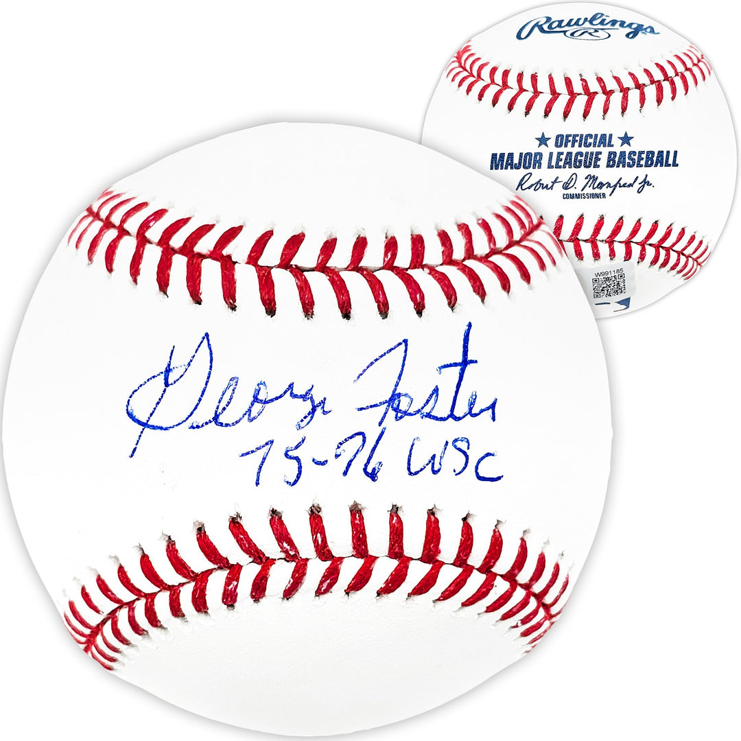 George Foster Signed MLB Baseball Cincinnati Reds "75-76 WSC" Beckett Witness