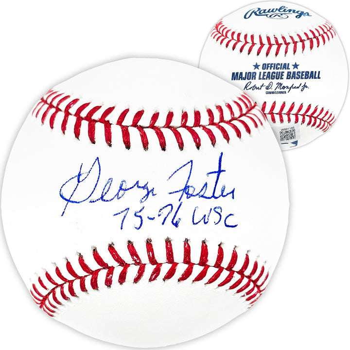 George Foster Signed MLB Baseball Cincinnati Reds "75-76 WSC" Beckett Witness