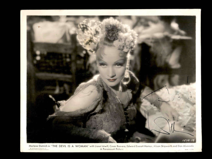 Marlene Dietrich JSA Coa Signed 8x10 Photo The Devil Is A Woman Autographed