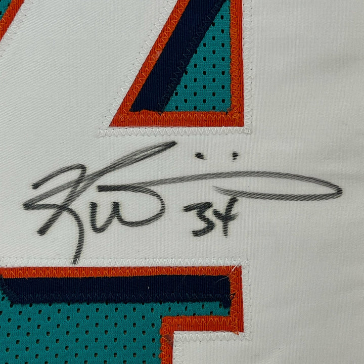 FRAMED Signed RICKY WILLIAMS 35x39 Miami Teal Jersey JSA COA Auto