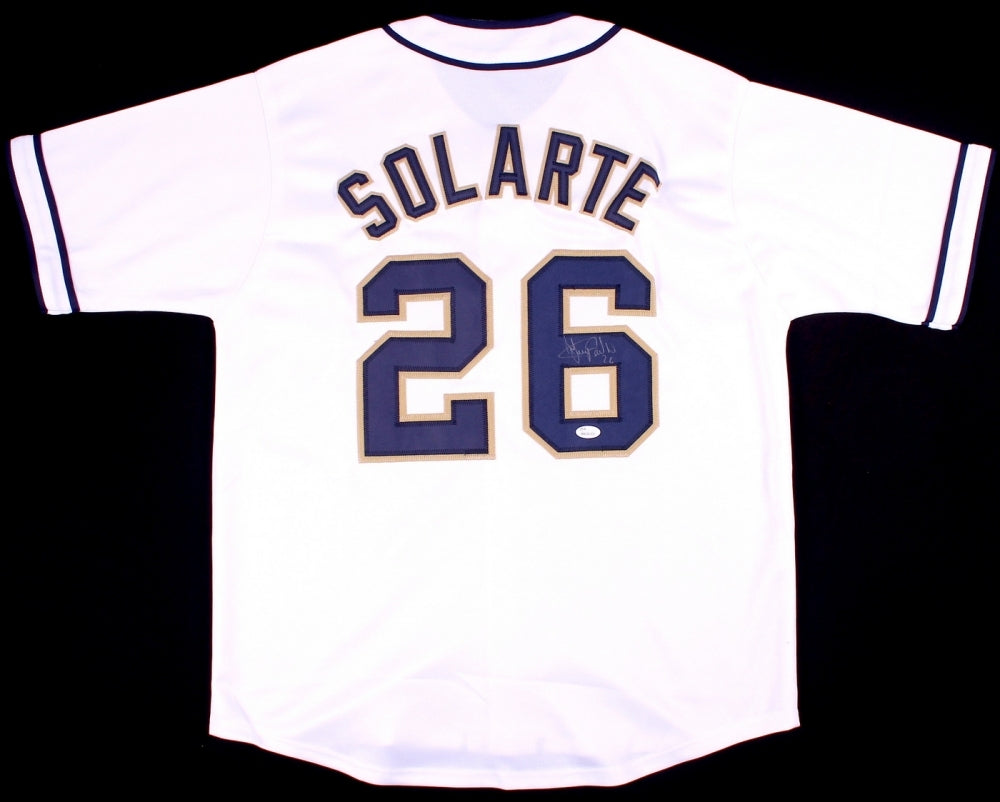 YANGERVIS SOLARTE HAND SIGNED SAN DIEGO PADRES JERSEY JSA COA NEW YORK YANKEES