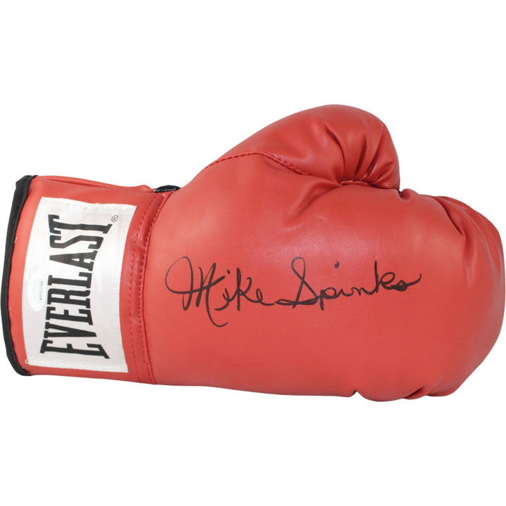 Michael Spinks Autographed/Signed Red Everlast Right Hand Boxing Glove JSA 53560