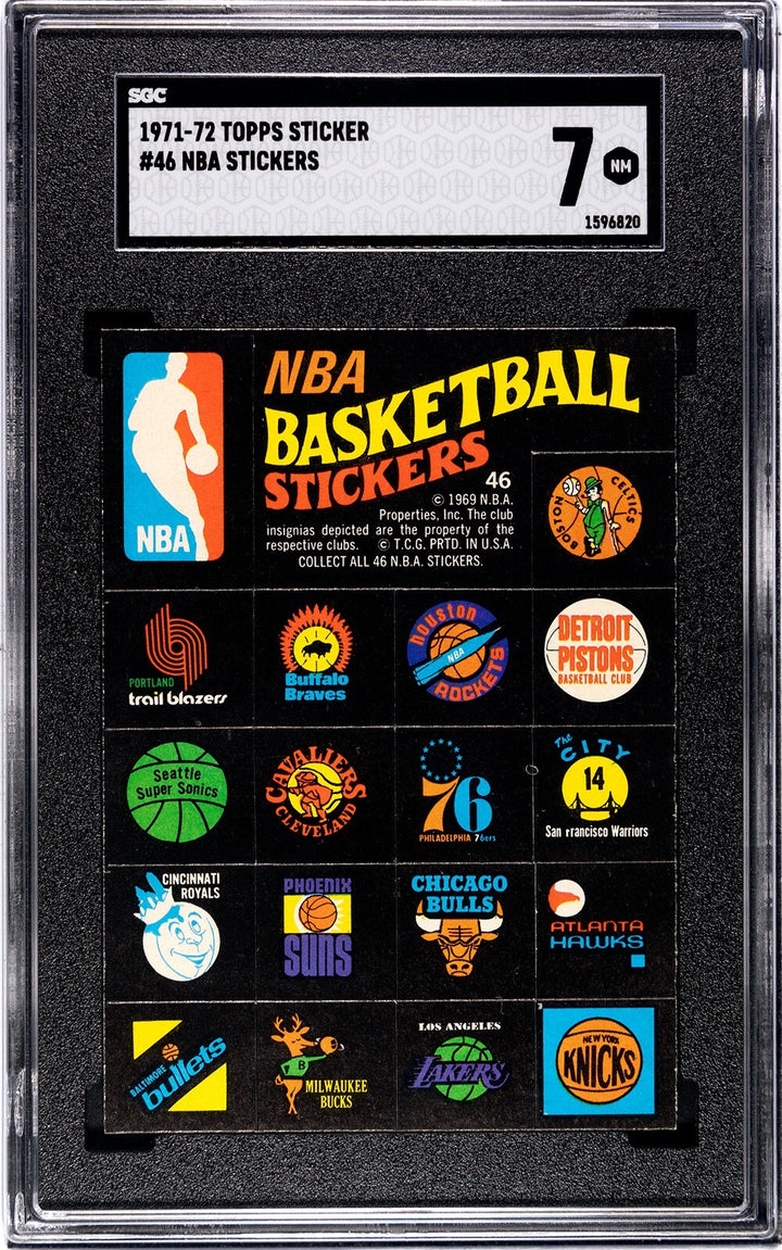 1971-72 Topps NBA Sticker/Card #46- SGC Graded 7 NM