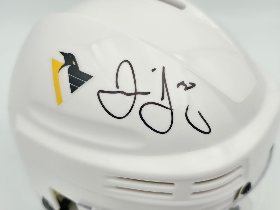 Jaromir Jagr Signed Pittsburgh Penguins White Mini Helmet JSA Witness