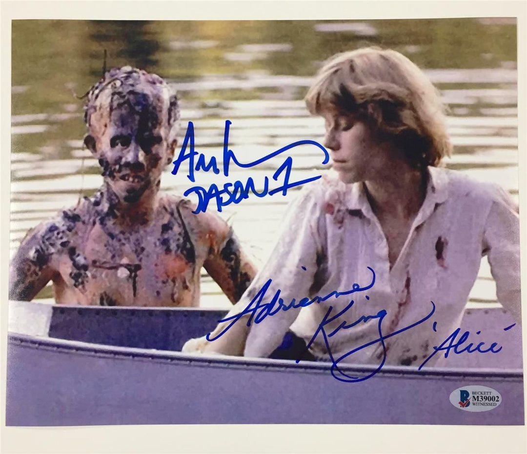Friday the 13th ADRIENNE KING & ARI LEHMAN signed 8x10 photo ~ Beckett BAS COA