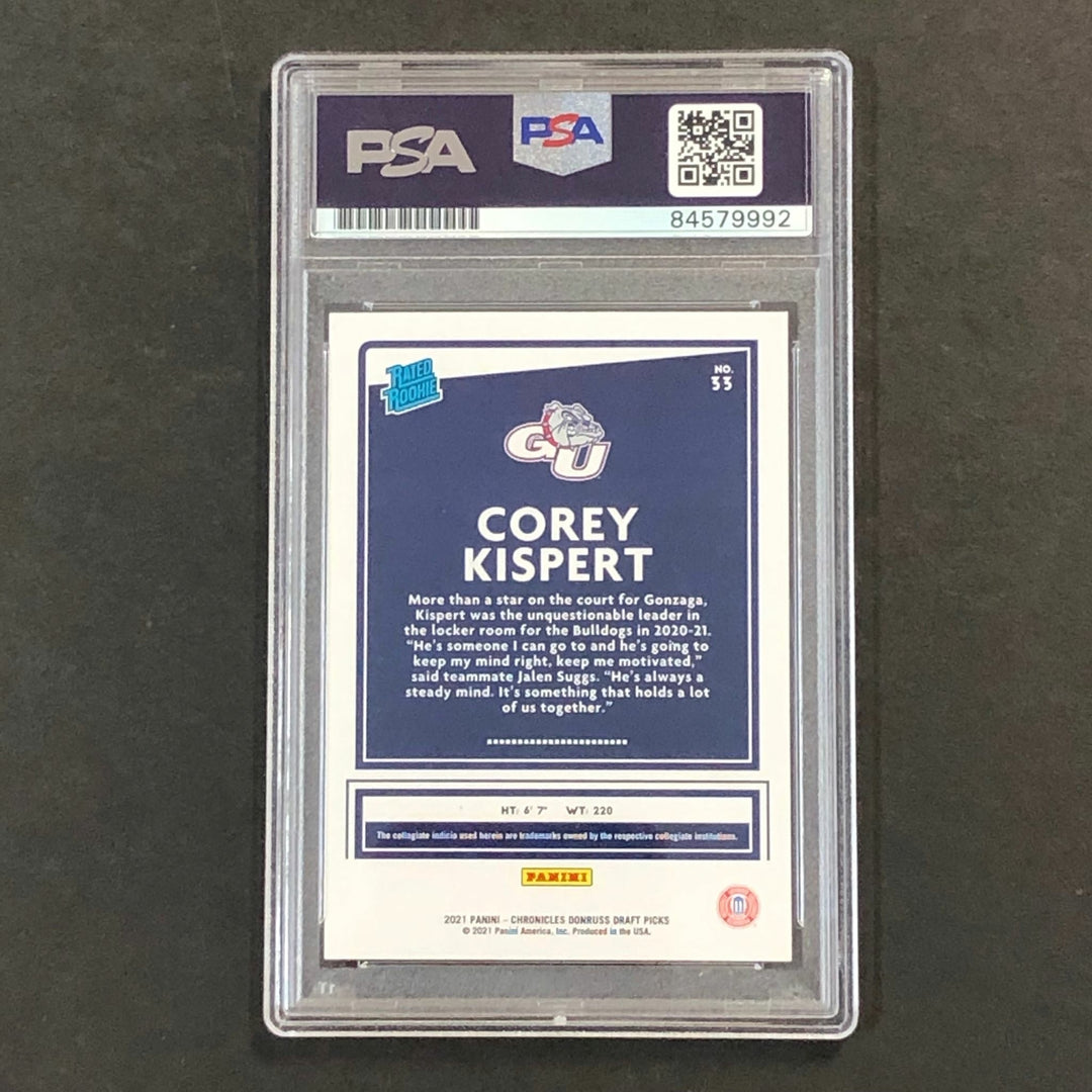 2021-22 Chronicles Donruss Rated Rookie #33 COREY KISPERT Signed Card AUTO PSA S