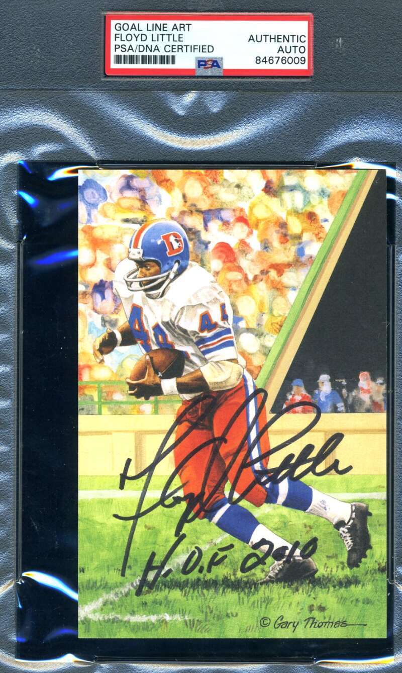 Floyd Little PSA DNA Slabbed Signed Goal Line Art Card Autograph GLAC