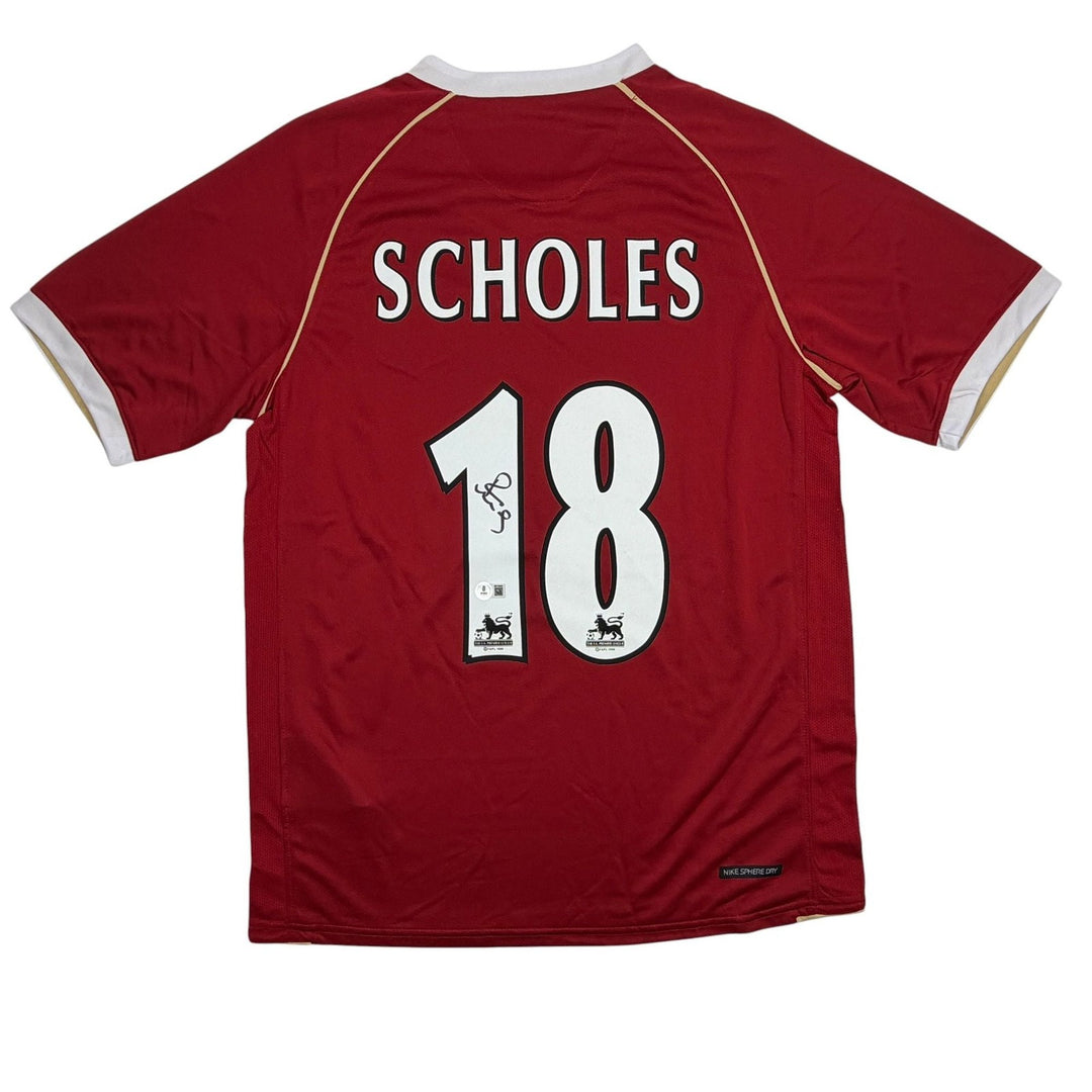 Autographed/Signed Paul Scholes Manchester United Maroon Jersey Beckett COA
