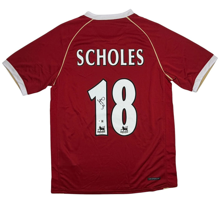 Autographed/Signed Paul Scholes Manchester United Maroon Jersey Beckett COA