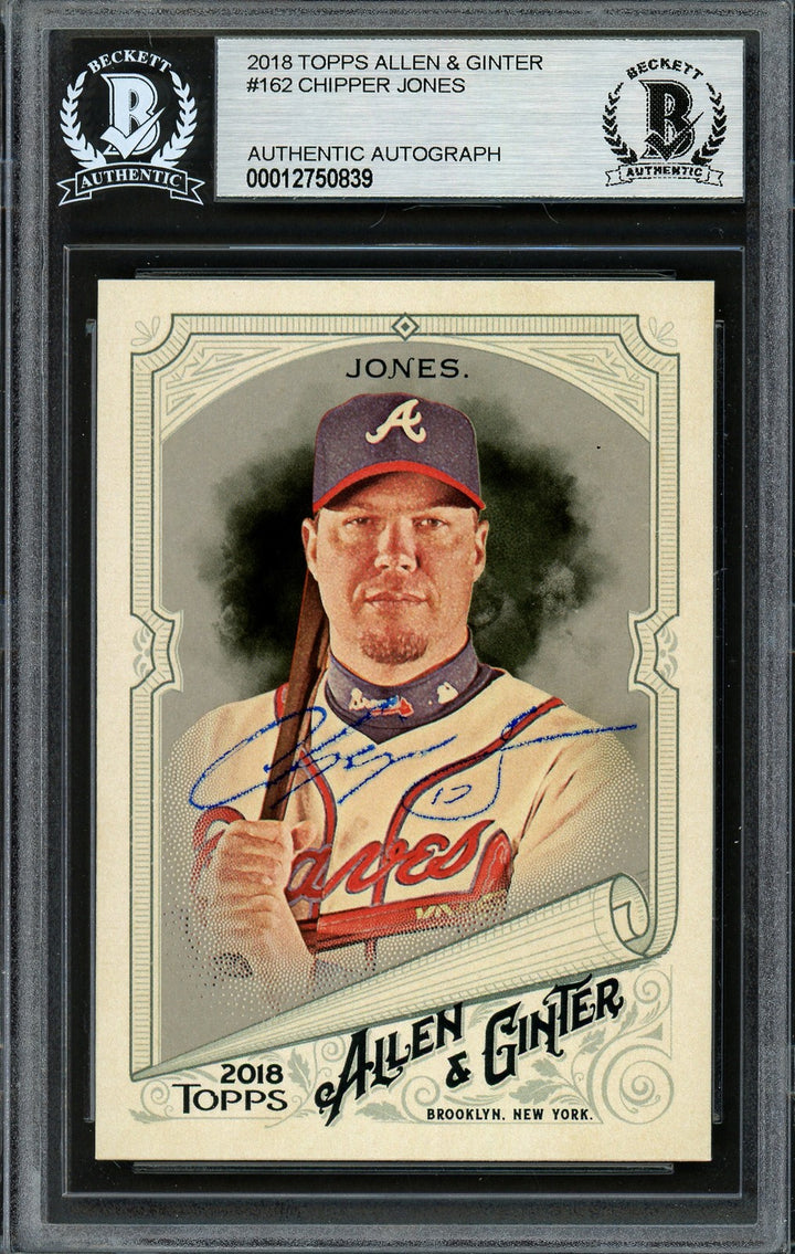 Chipper Jones Signed 2018 Topps Allen & Ginter Card 162 Braves Beckett #12750839