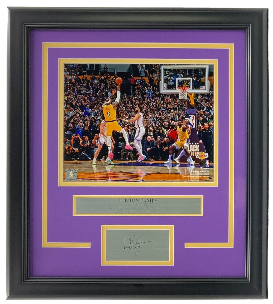 Lebron James Framed 8x10 Lakers Scoring Record Photo w/ Laser Engraved Signature