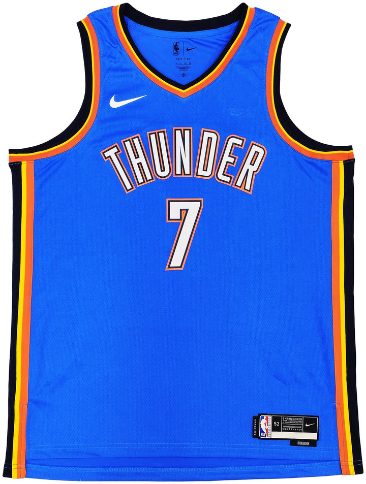 Thunder Chet Holmgren Auto Blue Nike Swingman Icon Edition Jersey Sz 52 Beckett