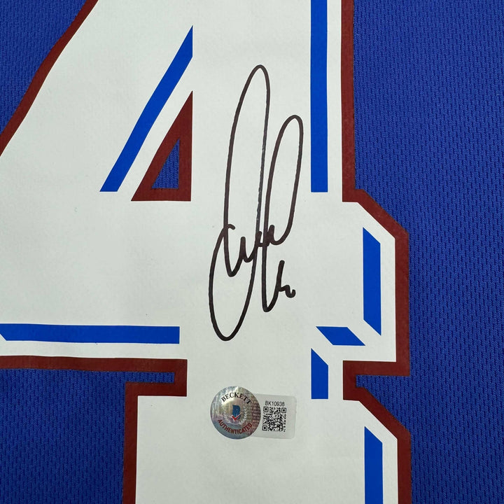Autographed/Signed Patrick Vieira France National Team Blue Jersey BAS COA
