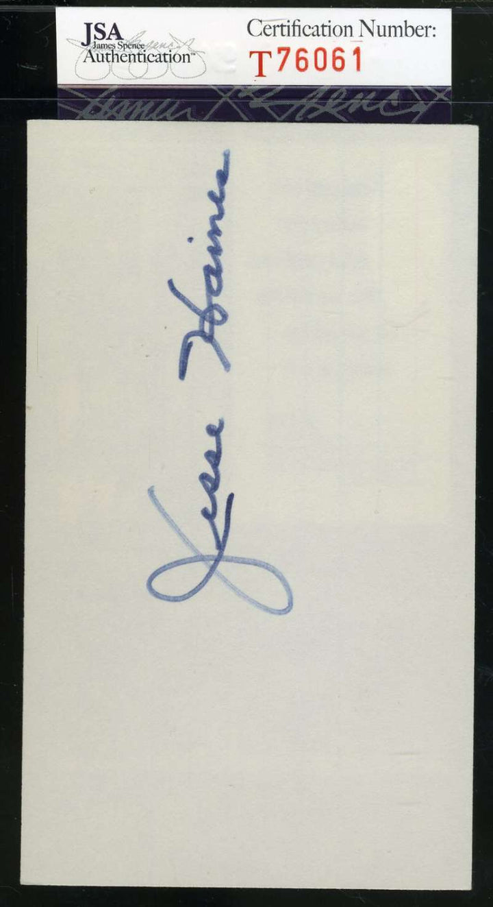 Jesse Haines Jsa Coa Autograph 3x5 Index Card Hand Signed Authentic