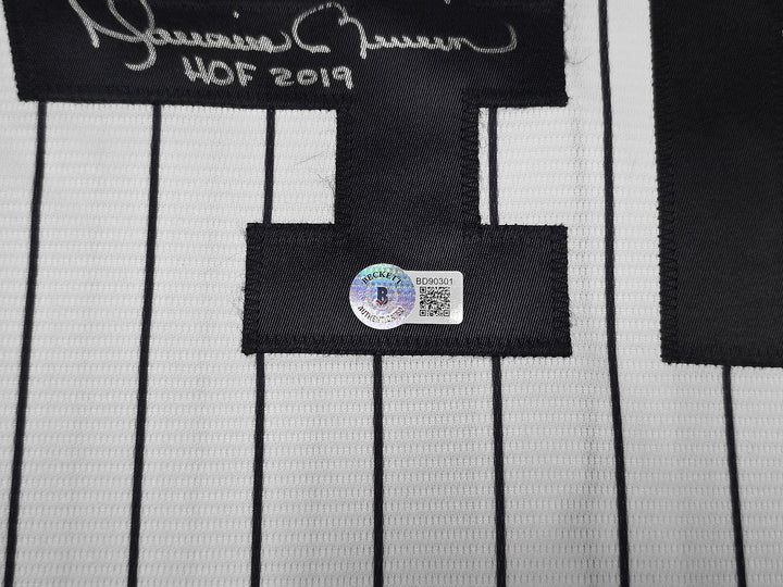 Yankees Mariano Rivera Auto White Pinstripe Nike Jersey Size XL HOF 2019 Beckett