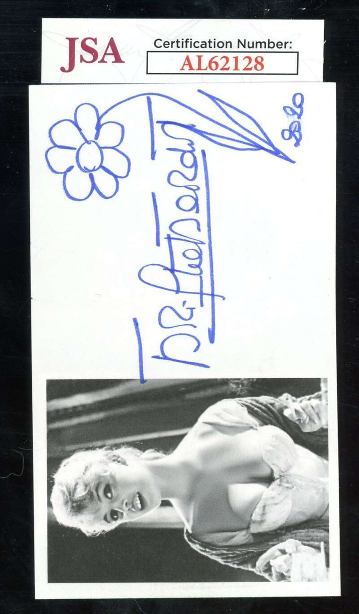 Brigitte Bardot JSA Coa Signed 3x5 Index Card Autograph 4
