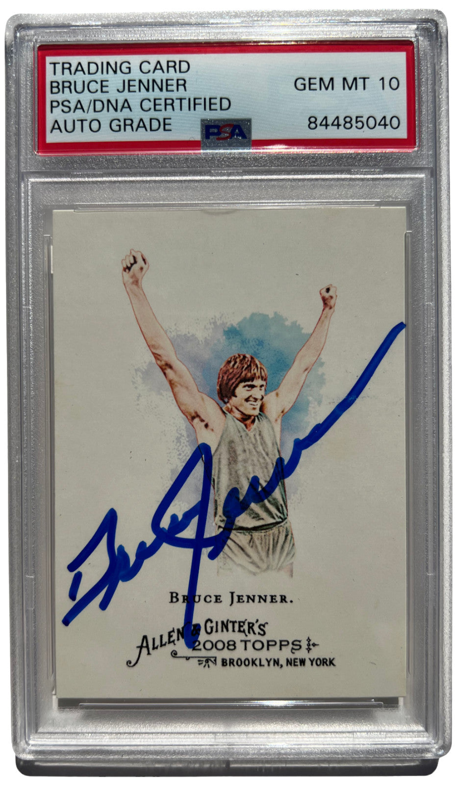 BRUCE CAITLYN JENNER SIGNED 2008 TOPPS ALLEN & GINTER CARD #208 AUTO 10 PSA/DNA