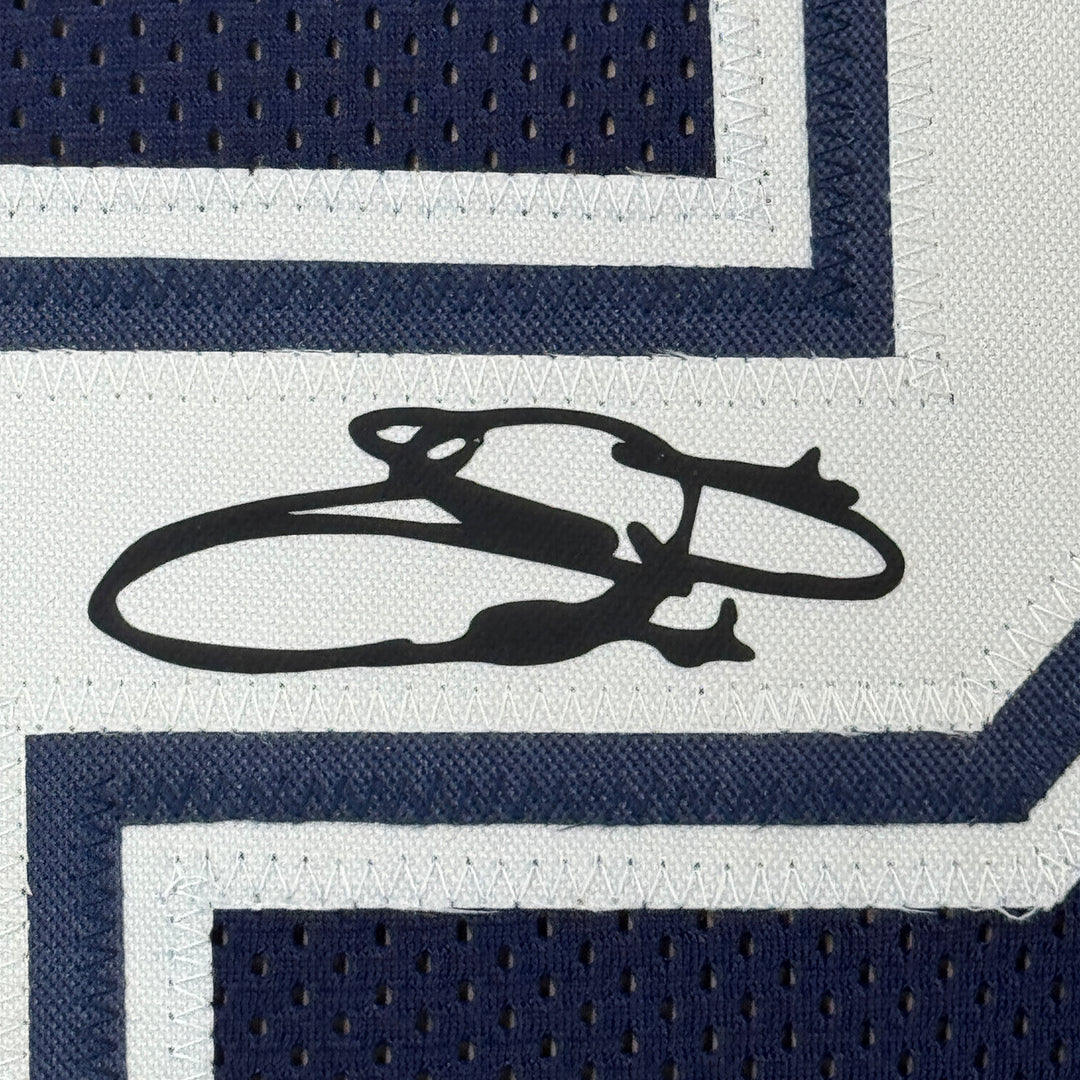 Framed Facsimile Autographed Emmitt Smith 33x42 Blue Reprint Laser Auto Jersey