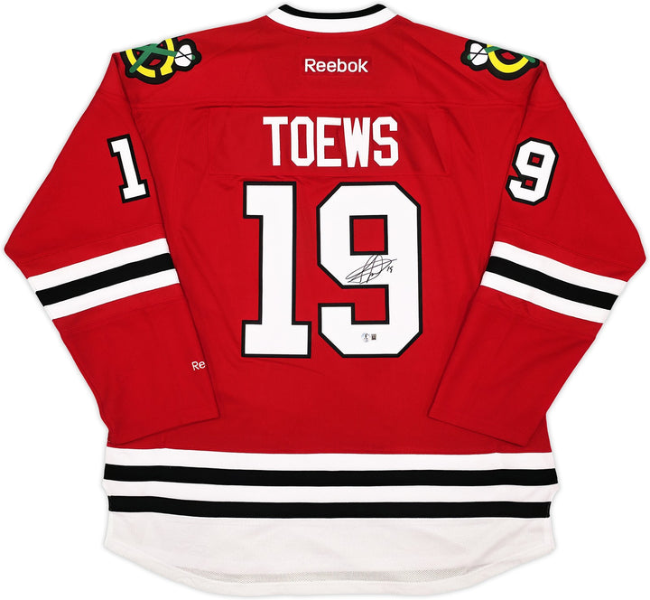 Blackhawks Jonathan Toews Signed Red Reebok Premier Jersey Size XXL Beckett Wit