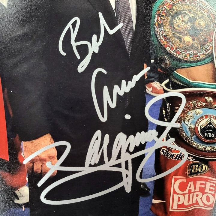 Manny Pacquiao, Freddie Roach, Bob Arum signed 11x14 photo autograph Beckett BAS
