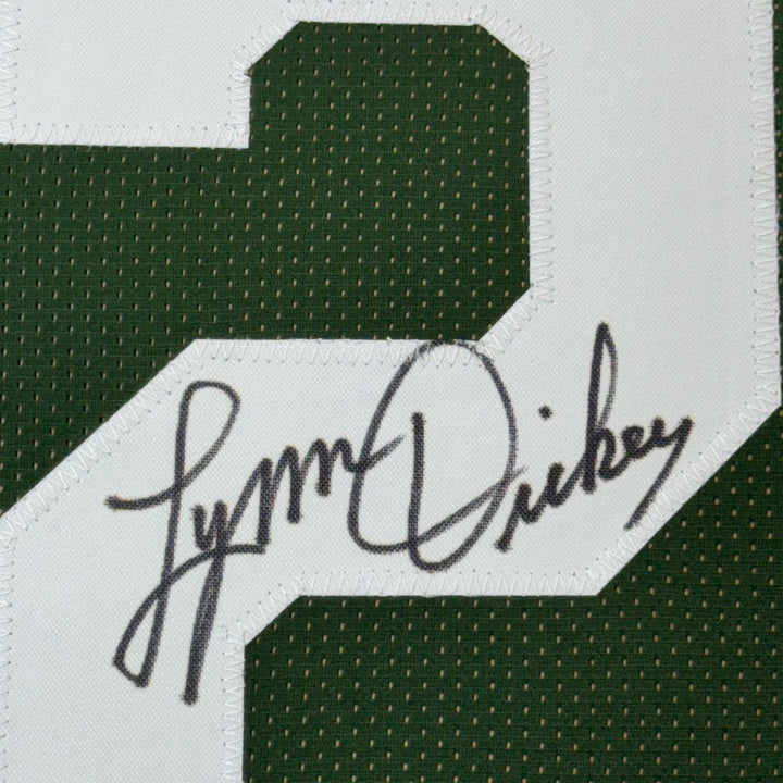 FRAMED Autographed/Signed LYNN DICKEY 33x42 Green Bay Green Jersey JSA COA Auto