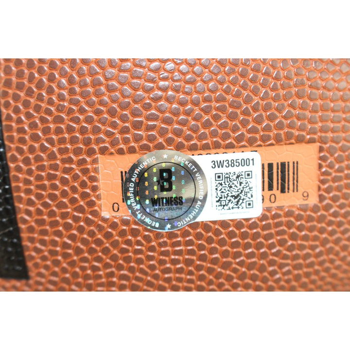 Magic Johnson Autographed Los Angeles Lakers Logo Basketball Beckett WIT 53083
