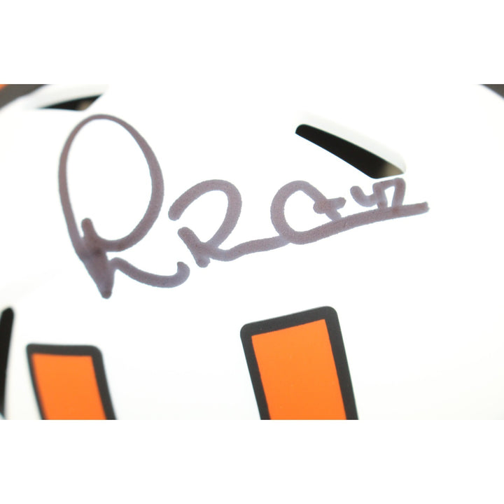 Michael Irvin Autographed Miami Hurricanes Lunar Mini Helmet Beckett WIT 51779