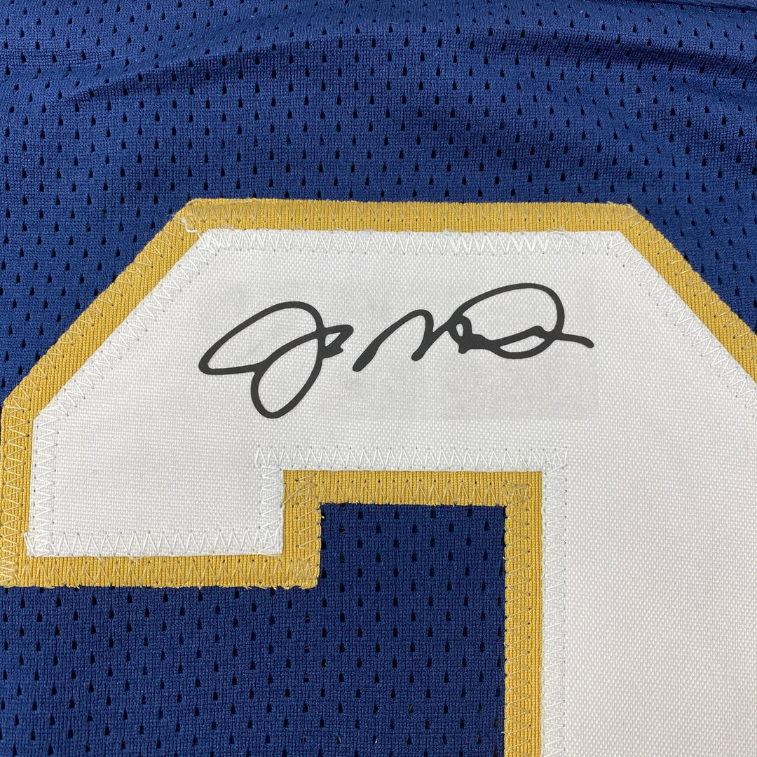 Facsimile Autographed Joe Montana Notre Dame Blue Laser Jersey Size Men's XL