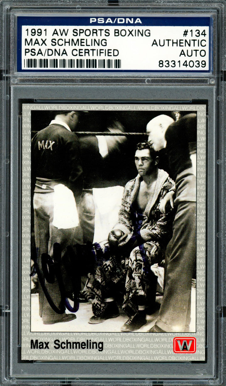 Max Schmeling Autographed Signed 1991 AW Sports Card #134 PSA/DNA #83314039