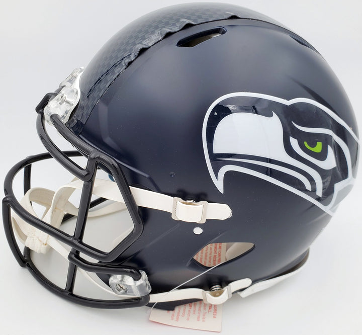 Russell Wilson Signed Seattle Seahawks Full Size Speed Helmet In Green RW Holo