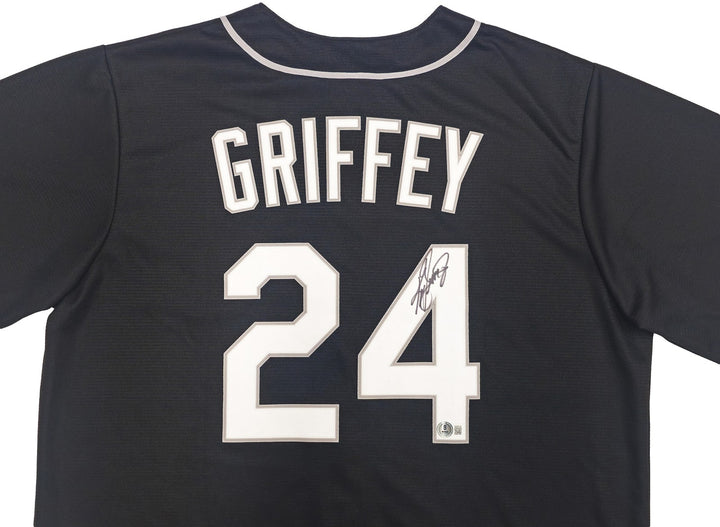 Seattle Mariners Ken Griffey Jr. Signed Black Nike Jersey Size L Beckett Witness