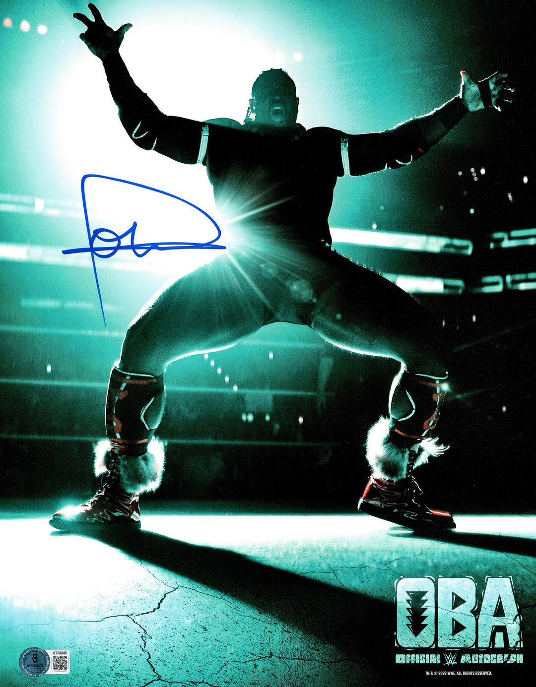 Oba Femi Signed 11x14 Photo WWE Beckett BAS QR