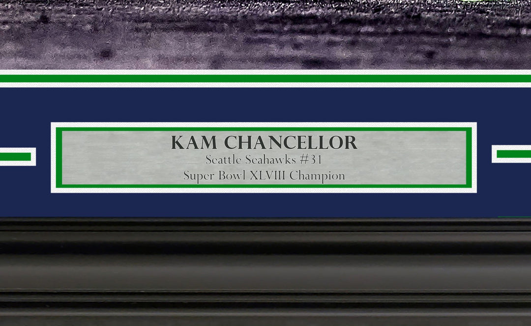 Kam Chancellor Signed Framed 16x20 Photo Seattle Seahawks Color Rush MCS Holo