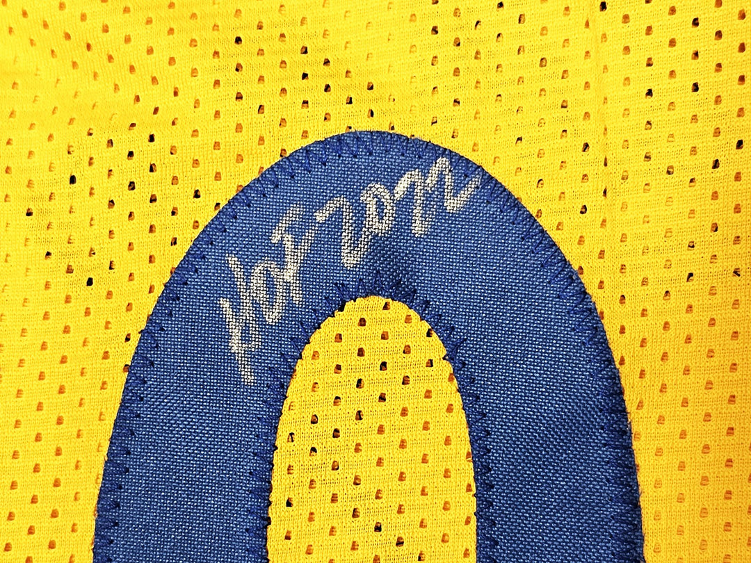 Warriors Chris Mullin Tim Hardaway Mitch Richmond Auto Yellow Jersey Run TMC BAS