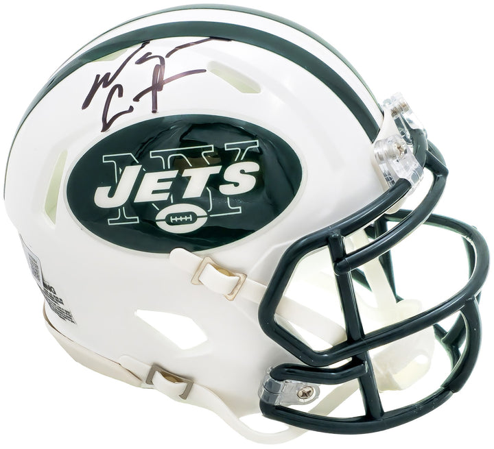 Wayne Chrebet Signed Jets White 98-18 Throwback Speed Mini Helmet Beckett Wit