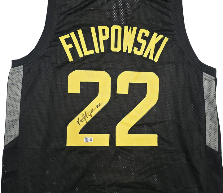 Utah Jazz Kyle Filipowski Signed Black Jersey Beckett Witness