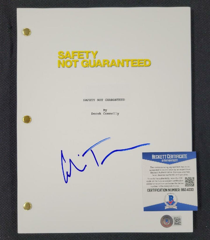 Colin Trevorrow signed Safety Not Guaranteed Movie Script (D) ~ Beckett BAS COA