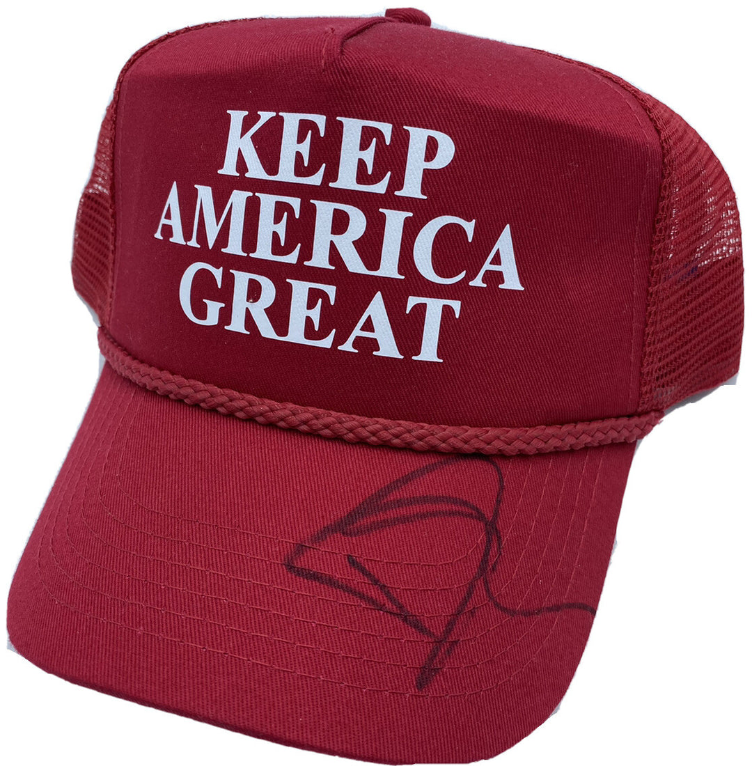 DONALD TRUMP JR SIGNED AUTOGRAPHED KEEP AMERICA GREAT AGAIN HAT 2020 MAGA COA !