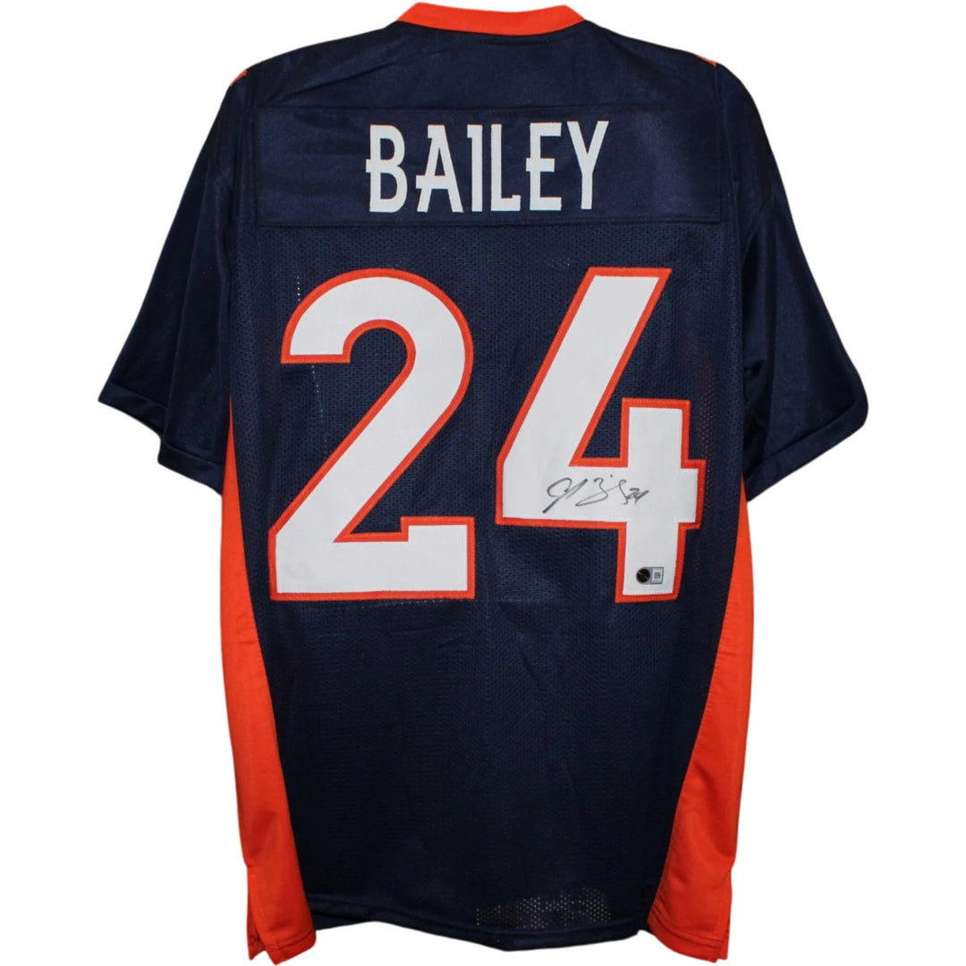 Champ Bailey Autographed Pro Style XL Jersey Blue Beckett Witness 58653