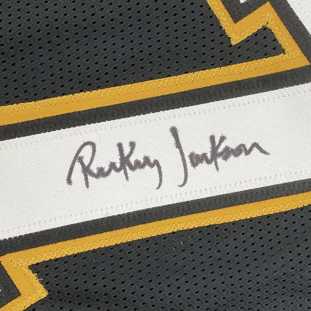 Autographed/Signed RICKEY JACKSON New Orleans Black Jersey Beckett COA Auto