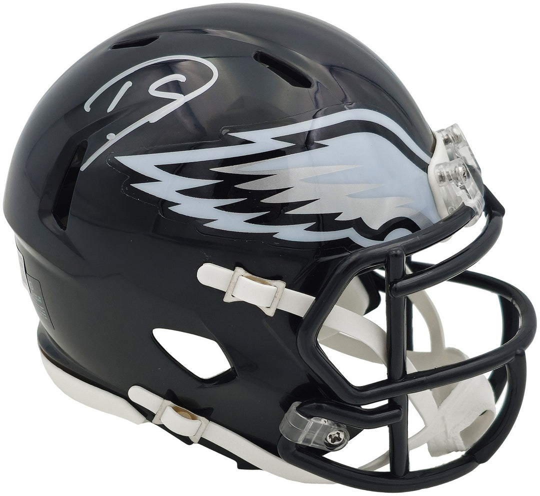 Darius Slay Jr. Signed Eagles 2022 Alternate Black Speed Mini Helmet Beckett Wit