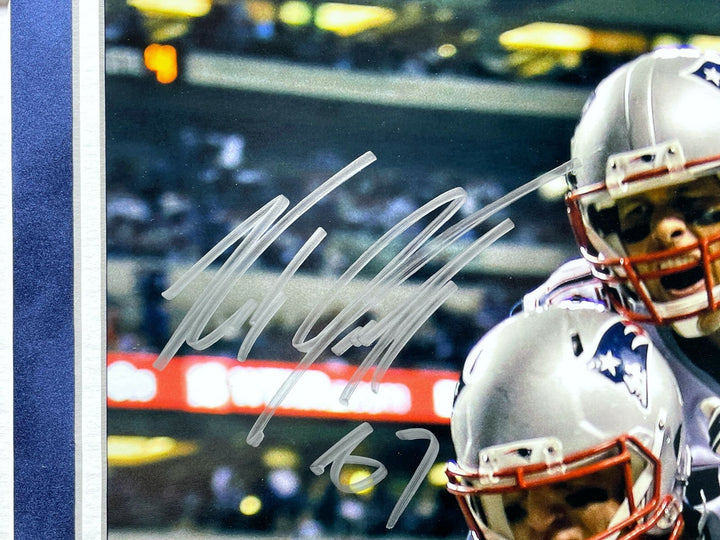 Tom Brady Rob Gronkowski Signed Patriots 16x20 Photo Framed Game Used Fanatics