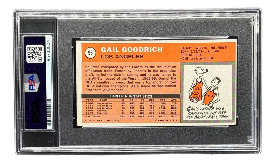 Gail Goodrich Signed 1970/71 Topps #93 Lakers Trading Card w/ 3 Insc PSA/DNA
