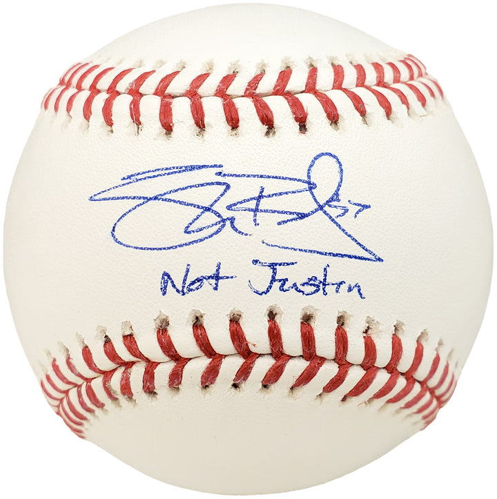 Shane Bieber Signed Official MLB Baseball Cleveland Indians "Not Justin" Beckett