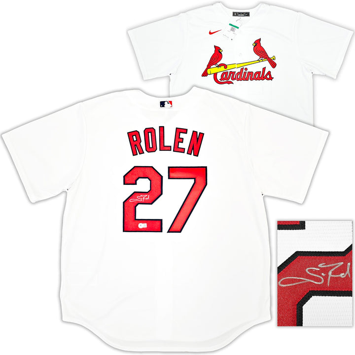 St. Louis Cardinals Scott Rolen Signed White Nike Jersey Size XL Beckett Wit