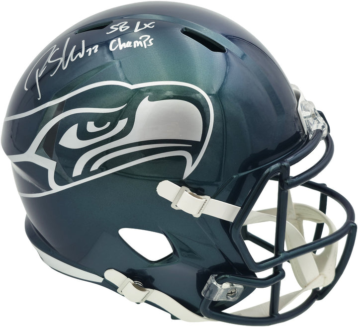 Rashid Shaheed Signed Seahawks Rivalries Full Size Speed Replica Helmet MCS Holo