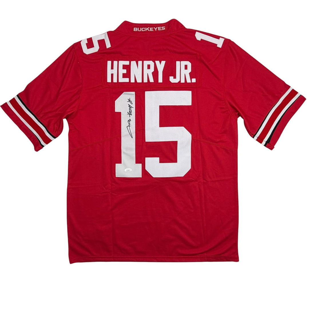 Autographed/Signed Chris Henry Jr Ohio State Red College Football Jersey JSA COA