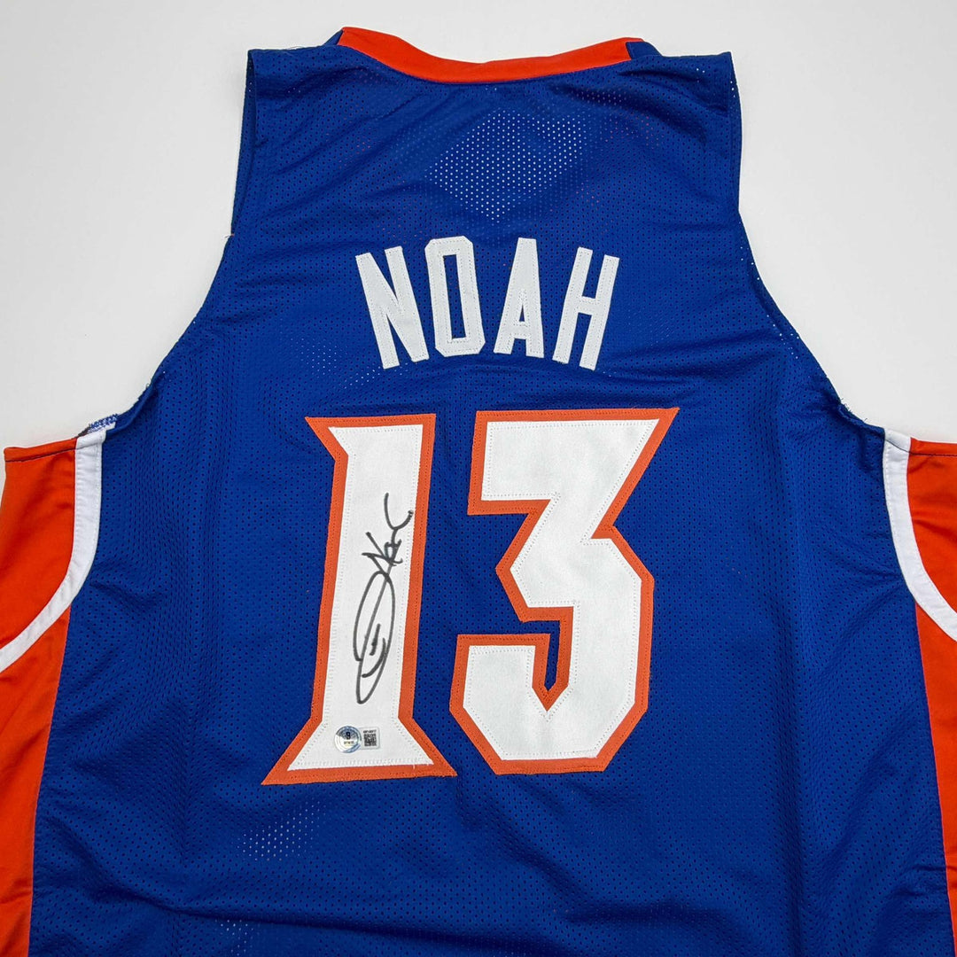Autographed/Signed Joakim Noah Florida Blue College Jersey Beckett BAS COA