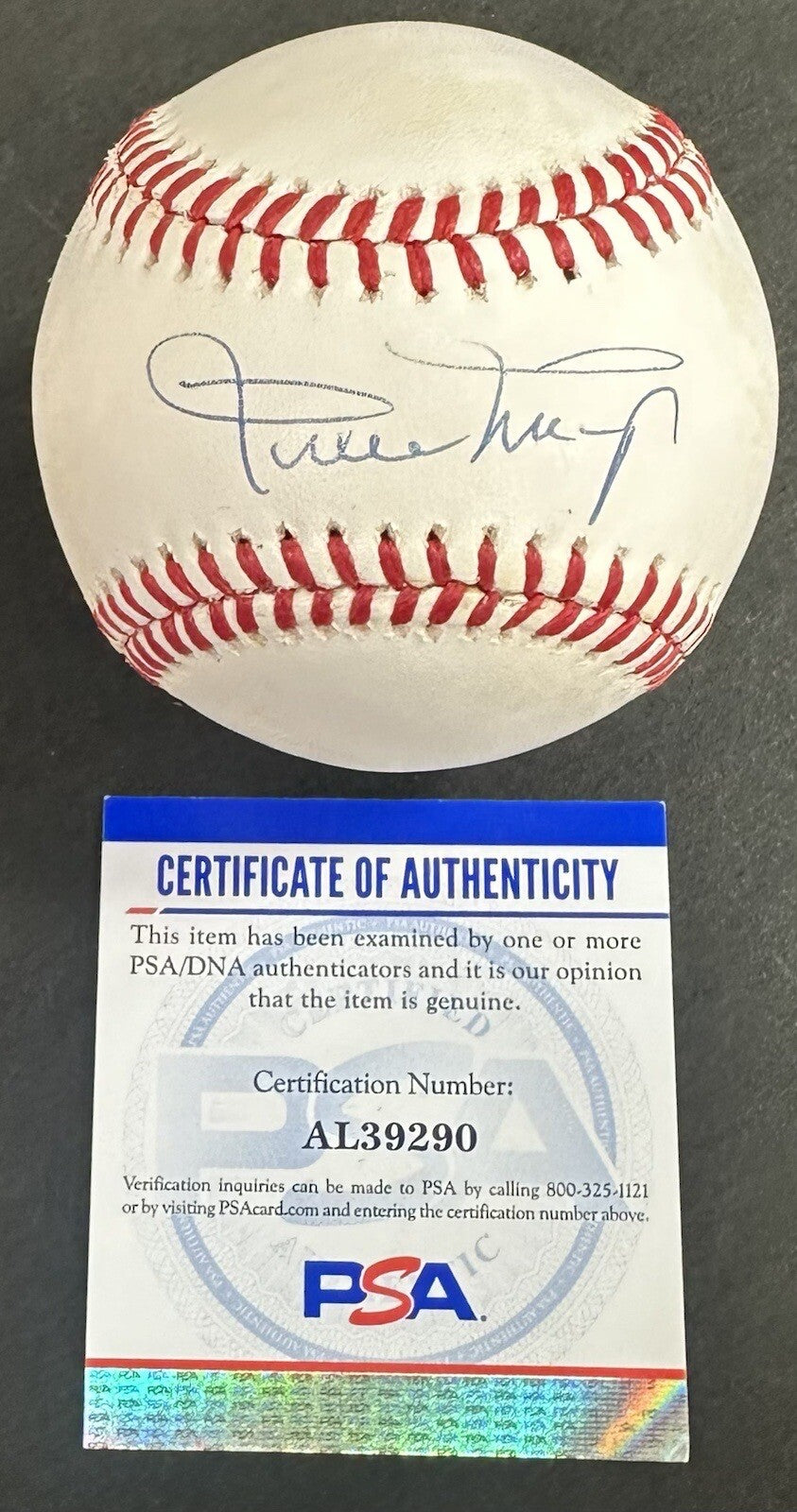 Willie Mays Signed Official NL Baseball SF Giants Autograph Clean PSA COA HOF
