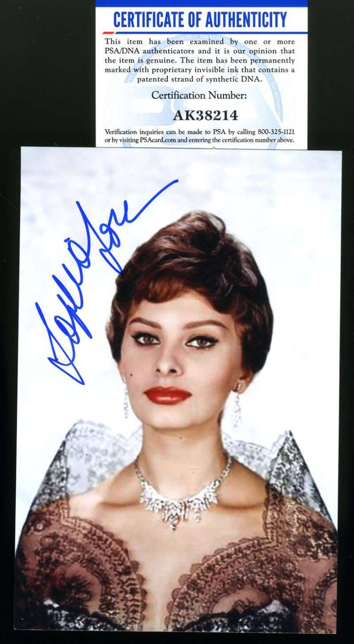 Sophia Loren PSA DNA Coa Signed 4x6 Photo Autograph 2